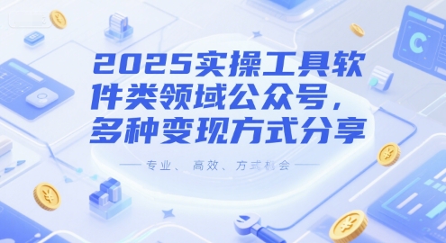 2025实操工具软件类领域公众号,多种变现方式分享-一个公司创业项目 - 淘金吧
