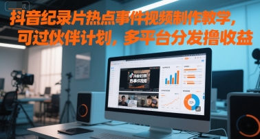 抖音纪录片热点事件视频制作教学,可过伙伴计划,多平台分发撸收益-一个公司创业项目 - 淘金吧
