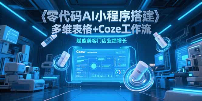 零代码AI小程序搭建,多维表格+Coze工作流,赋能美容门店业绩增长-一个公司创业项目 - 淘金吧