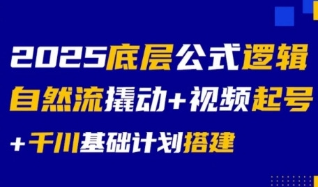 2025底层公式逻辑自然流撬动+视频起号+千川基础计划搭建-一个公司创业项目 - 淘金吧
