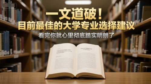 付费文章:一文道破!目前最佳的大学专业选择建议,看完你就心里彻底踏实明朗了-一个公司创业项目 - 淘金吧
