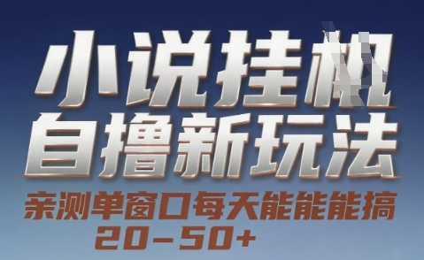 小说自撸新玩法 — 亲测单窗口每天能搞 20-50+,支持矩阵化批量操作【揭秘】-一个公司创业项目 - 淘金吧