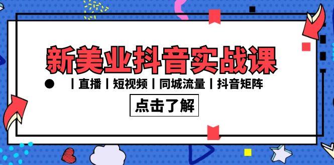 新美业抖音实战课丨直播丨短视频丨同城流量丨抖音矩阵(30节课)-一个公司创业项目 - 淘金吧