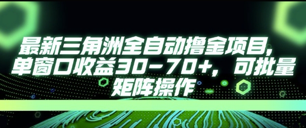 最新AI全自动游戏撸金项目，单窗口收益30-70+，可批量操作【揭秘】-一个公司创业项目 - 淘金吧