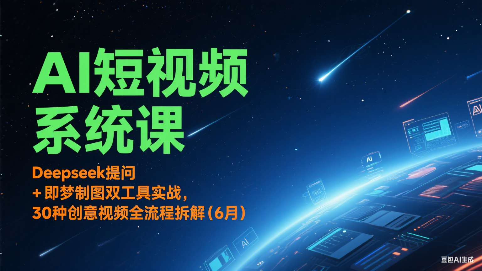 图片[1]-AI短视频系统课：Deepseek提问 + 即梦制图双工具实战，30种创意视频全流程拆解(6月)-云创网