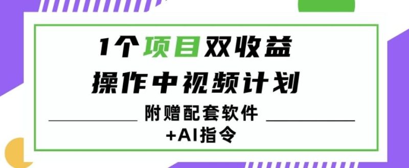 1个项目双收益?操作中视频计划1天最高3100+收益?(附赠配套软件+AI指令)-一个公司创业项目 - 淘金吧
