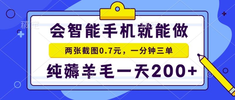 2025年零撸手机项目 二十秒一单 纯薅羊毛 一天200+做就有-一个公司创业项目 - 淘金吧
