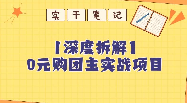 【深度拆解】0元购团主实战教学，适合自用，带人做-一个公司创业项目 - 淘金吧