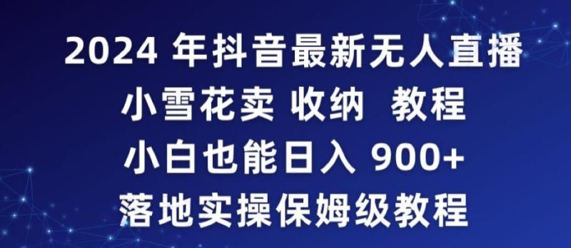 2024年抖音最新无人直播小雪花卖收纳教程,小白也能日入900+落地实操保姆级教程【揭秘】-一个公司创业项目 - 淘金吧