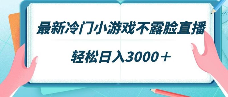 最新冷门小游戏不露脸直播，场观稳定几千，轻松日入3000＋-一个公司创业项目 - 淘金吧