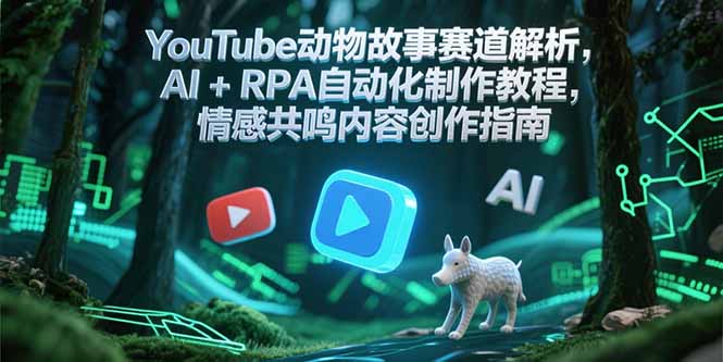YouTube动物故事赛道解析,AI+RPA自动化制作教程,情感共鸣内容创作指南-一个公司创业项目 - 淘金吧