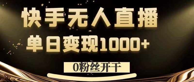 0粉丝开干,快手无人直播,单日变现1k+【揭秘】-一个公司创业项目 - 淘金吧