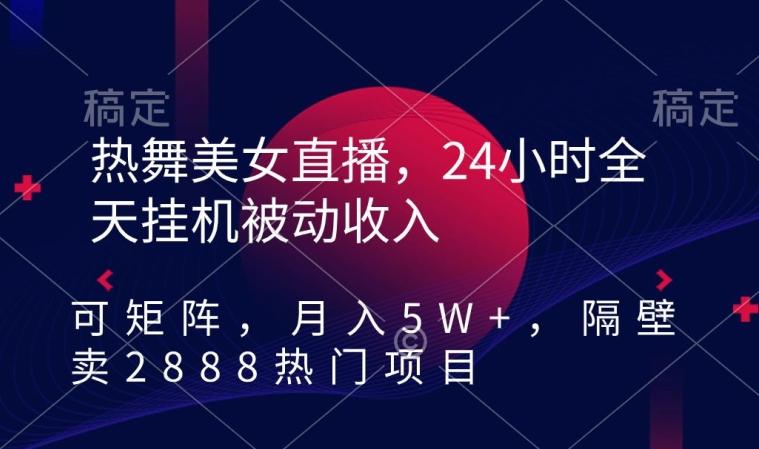 热舞美女直播,24小时全天挂机被动收入,可矩阵,月入5W+,隔壁卖2888热门项目【揭秘】-一个公司创业项目 - 淘金吧