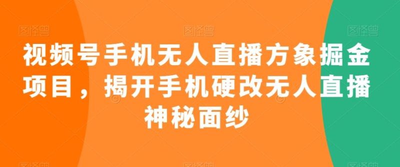 视频号手机无人直播方象掘金项目,揭开手机硬改无人直播神秘面纱-一个公司创业项目 - 淘金吧