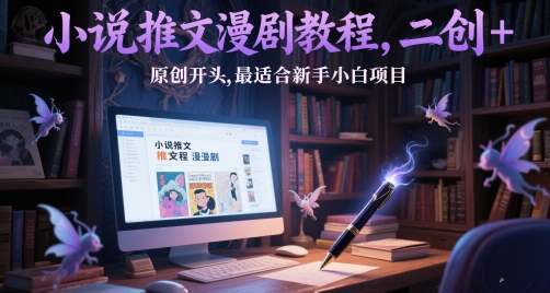 小说推文漫剧教程,二创+原创开头,最适合新手小白项目-一个公司创业项目 - 淘金吧