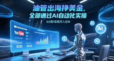 油管出海挣美金,全部通过AI自动化实操,从0到1实现月入过W-一个公司创业项目 - 淘金吧