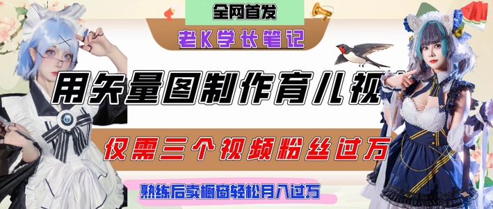 用矢量图制作育儿知识,条条爆款,每条点赞破万,实操仅需10分钟,卖育儿资料轻松月入过1W-一个公司创业项目 - 淘金吧