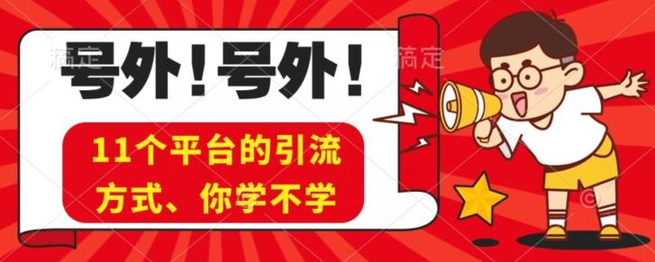 实操11个热门平台引流方法、私域教程看完不走弯路！-一个公司创业项目 - 淘金吧