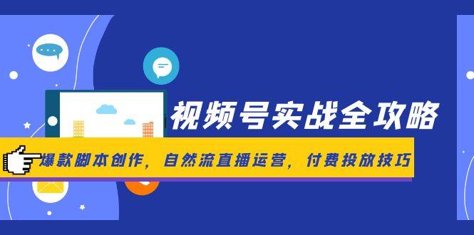 视频号实战全攻略，爆款脚本创作，自然流直播运营，付费投放技巧-一个公司创业项目 - 淘金吧