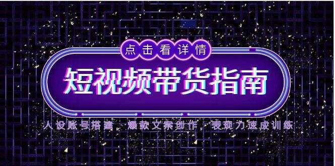 2025短视频带货指南,人设账号搭建,爆款文案创作,表现力速成训练-一个公司创业项目 - 淘金吧