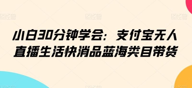 小白30分钟学会:支付宝无人直播生活快消品蓝海类目带货【揭秘】-一个公司创业项目 - 淘金吧