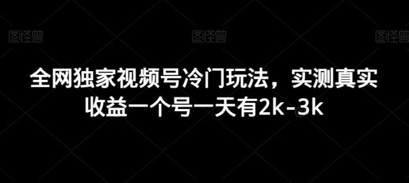 全网独家视频号冷门玩法,实测真实收益一个号一天有2k-3k-一个公司创业项目 - 淘金吧