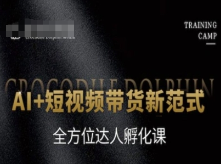 AI+短视频带货新范式,全方位达人孵化课-一个公司创业项目 - 淘金吧