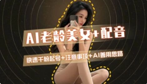 AI老龄美女涨粉+变现_快速千粉起号思路-一个公司创业项目 - 淘金吧