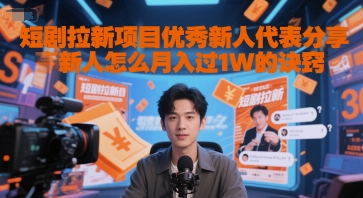 短剧拉新项目优秀新人代表分享新人怎么月入过1W的诀窍-一个公司创业项目 - 淘金吧