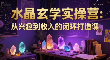 水晶玄学实操营:从兴趣到收入的闭环打造课-一个公司创业项目 - 淘金吧