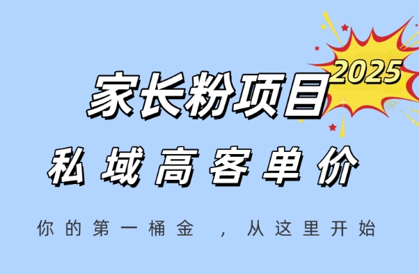 家长粉项目,一个可以长期变现暴利项目,私域高客单价,轻松完成你的人生第一桶金-一个公司创业项目 - 淘金吧