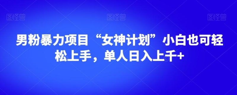 男粉暴力项目“女神计划”小白也可轻松上手,单人日入上千+【揭秘】-一个公司创业项目 - 淘金吧