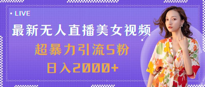 最新无人直播美女视频，超暴力引流S粉日入2000+-一个公司创业项目 - 淘金吧