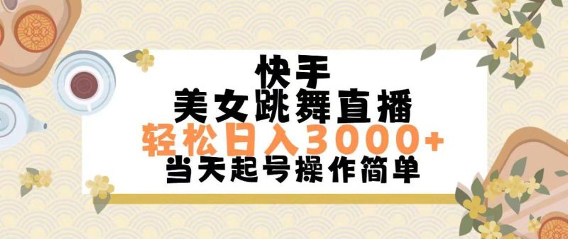 快手美女跳舞直播，轻松日入3000+简单无脑-一个公司创业项目 - 淘金吧