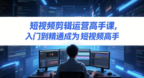 短视频剪辑运营高手课,入门到精通成为短视频高手-一个公司创业项目 - 淘金吧