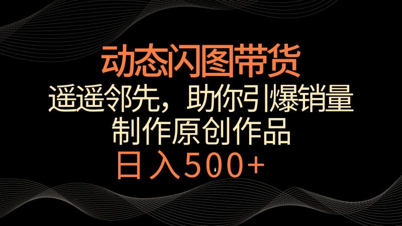 动态闪图带货,遥遥领先,冷门玩法,助你轻松引爆销量!日入500+-一个公司创业项目 - 淘金吧