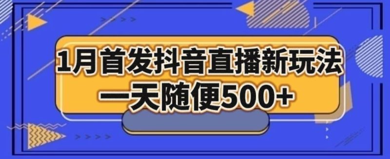 1月手法，抖音直播最新玩法，一天随便500+-一个公司创业项目 - 淘金吧