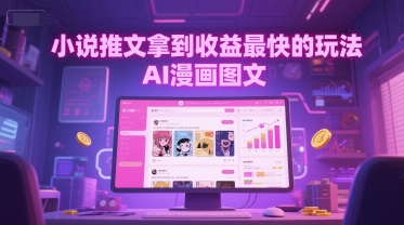 小说推文拿到收益最快的玩法,AI漫画图文-一个公司创业项目 - 淘金吧