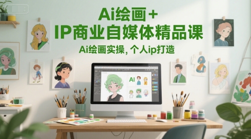 Ai绘画+IP商业自媒体精品课,Ai绘画实操,个人ip打造-一个公司创业项目 - 淘金吧