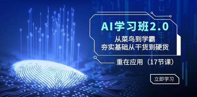 AI学习班2.0：从菜鸟到学霸，夯实基础从干货到硬货，重在应用(17节课)-一个公司创业项目 - 淘金吧