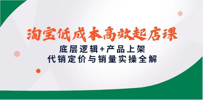 淘宝低成本高效起店课,底层逻辑+产品上架,代销定价与销量实操全解-一个公司创业项目 - 淘金吧