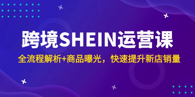 跨境SHEIN运营课,全流程解析+商品曝光,快速提升新店销量-一个公司创业项目 - 淘金吧
