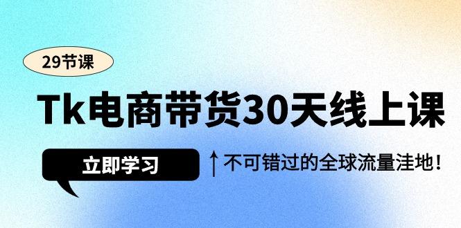 (9463期)Tk电商带货30天线上课，不可错过的全球流量洼地(29节课)-一个公司创业项目 - 淘金吧