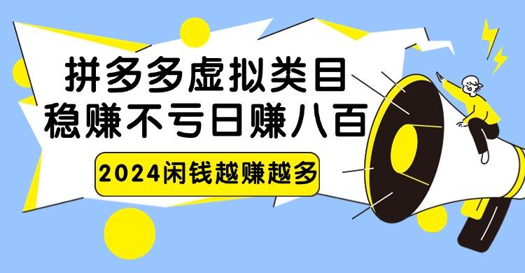 2024拼多多虚拟类目,日赚八百无本万利-一个公司创业项目 - 淘金吧