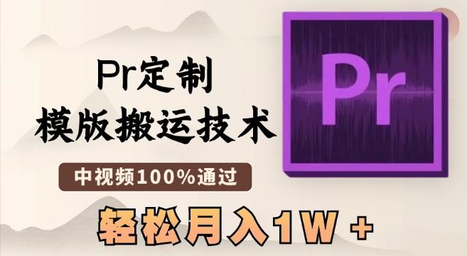 最新Pr定制模版搬运技术,中视频100%通过,几分钟一条视频,轻松月入1W+【揭秘】-一个公司创业项目 - 淘金吧