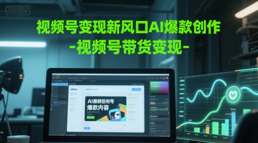视频号变现新风口AI爆款创作-视频号带货变现-一个公司创业项目 - 淘金吧