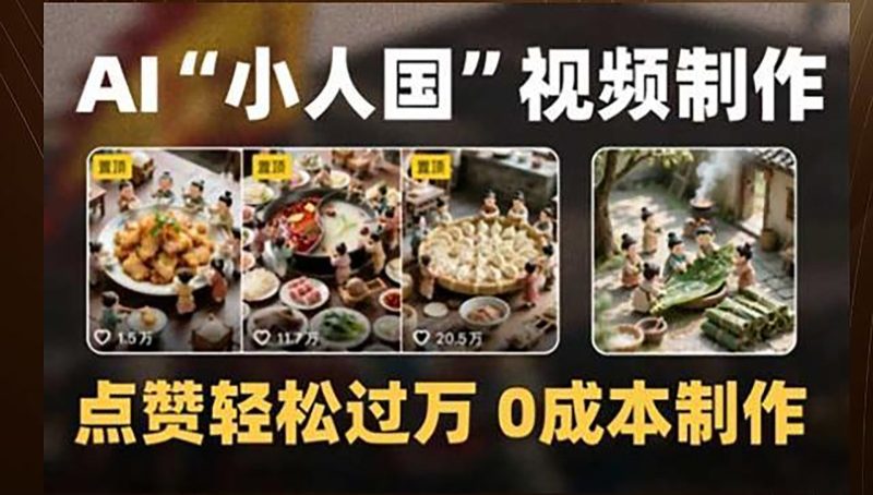 制作AI“小人国”微缩景观的短视频,点赞轻松过万,0成本制作-一个公司创业项目 - 淘金吧