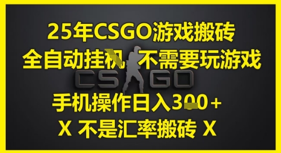 25年CSGO游戏搬砖,全自动运行,不需要玩游戏,手机操作日入3张(不是汇率搬砖)【揭秘】-一个公司创业项目 - 淘金吧