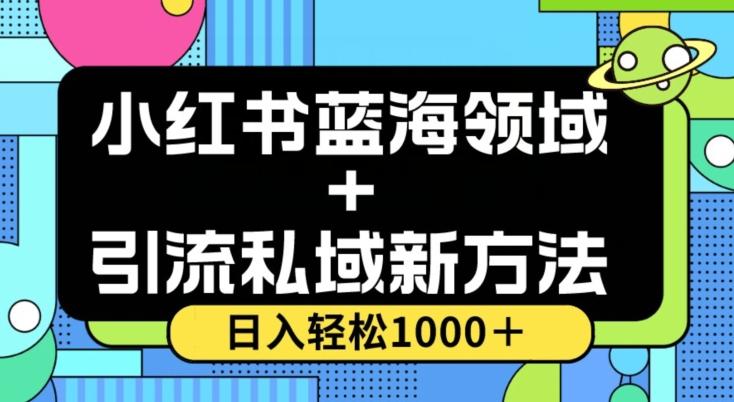 小红书蓝海虚拟＋引流私域新方法，100%不限流，日入轻松1000＋，小白无脑操作【揭秘】-一个公司创业项目 - 淘金吧