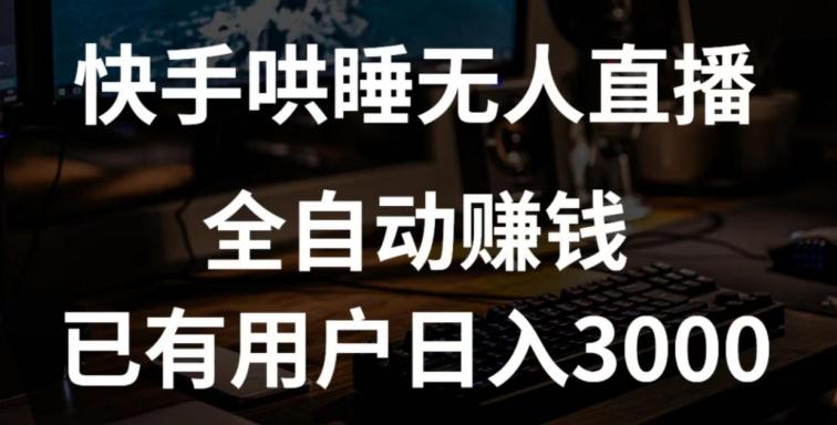 快手哄睡无人直播+独家挂载技术，已有用户日入3000+【赚钱流程+直播素材】【揭秘】-一个公司创业项目 - 淘金吧